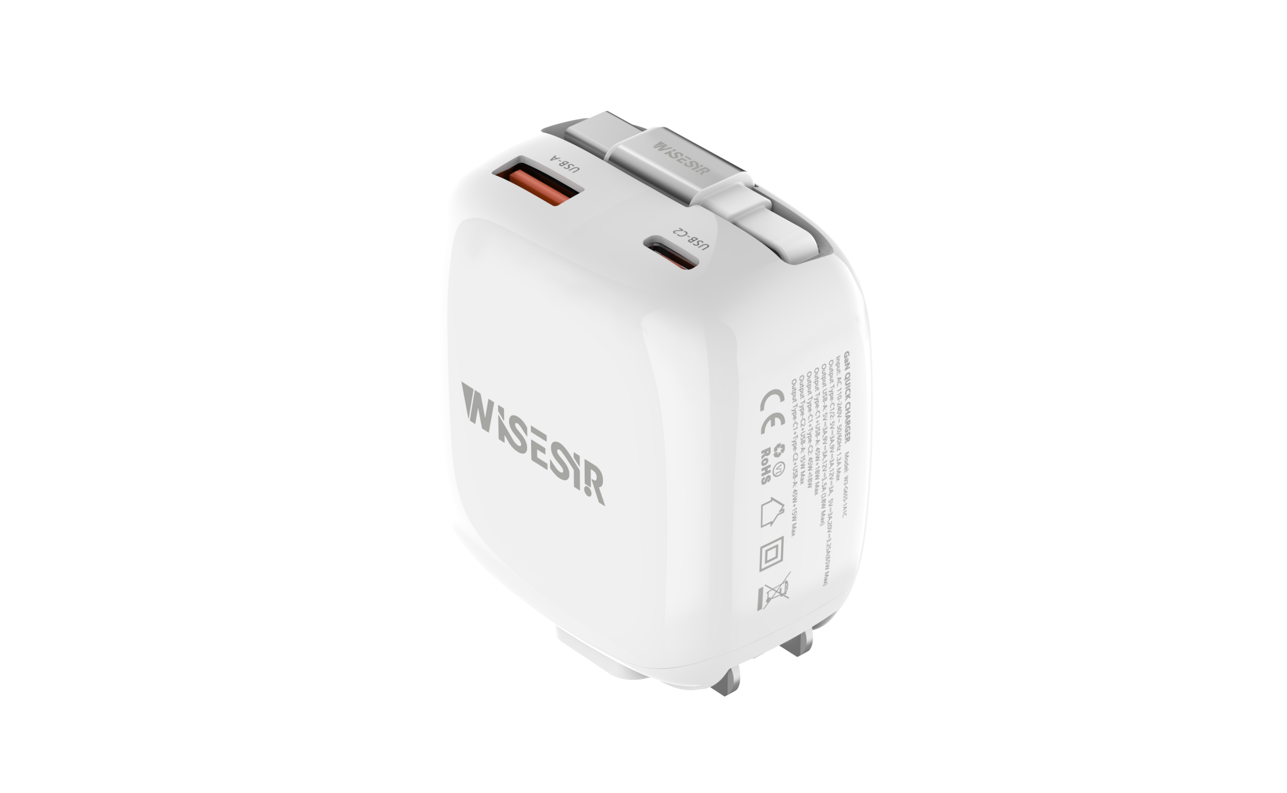 充电头.3735 65W Dual port foldable charging adapter - Image 1